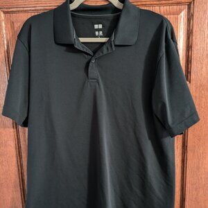 Uniqlo Mens Large Black Dry-Ex Polo Shirt - Large - Very Good Condition